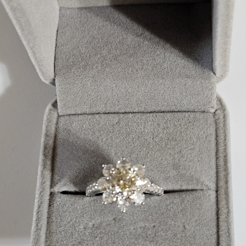 GRA Certified Moissanite Ring in Sterling Silver Size 4.75! 💍 - Picture 7 of 12